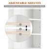 Wooden Tall Bookcase with 3-Tier Storage Cabinet-White