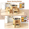 5 PCS Kids Table and Chair Set with Writable Blackboard Desktop-Natural