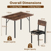 5-Piece Dining Table Set for 4 People with Metal Leg for Small Room-Brown