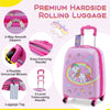 5 Piece Kids Luggage Set Carry-on Children Rolling Suitcase Set with Backpack-Purple