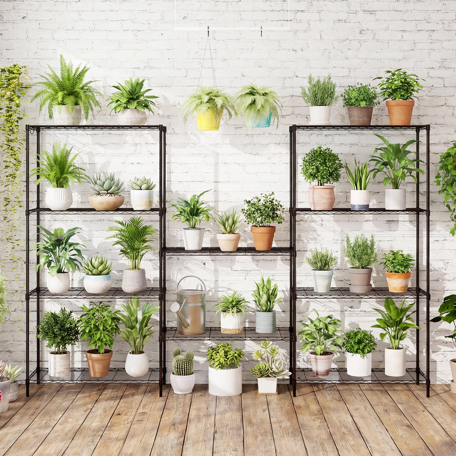 3/4/5/6-Tier Wire Shelving Unit Adjustable Metal Storage Shelves with V-shaped Shelving Rack-5-Tier-M