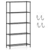 3/4/5/6-Tier Wire Shelving Unit Adjustable Metal Storage Shelves with V-shaped Shelving Rack-5-Tier-M