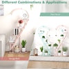 5-Tier Metal Heart-shaped Plant Stand with Hanging Hooks-Pink & Blue