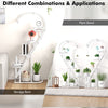 5-Tier Metal Heart-shaped Plant Stand with Hanging Hooks-White