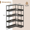 5-Tier Corner Bookshelf with Metal Frame for Living Room-Oak