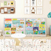 5-Tier Wooden Toddler Book Shelf Stand with Deep Compartments-White