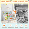 5-Tier Wooden Toddler Book Shelf Stand with Deep Compartments-White