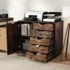 5-Drawer Chest with Door and Adjustable Shelf-Rustic Brown