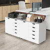 5-Drawer Chest with Door and Adjustable Shelf-White