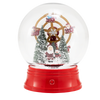 5 Ft Musical Christmas Street Lamp Snow Globe Lantern on Stand-Red