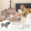 5-in-1 Baby Bassinet Bedside Sleeper with Diaper Changer and Hanging Toys-Sand Color