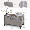 5-in-1 Baby Bassinet Bedside Sleeper with Diaper Changer and Hanging Toys-Sand Color
