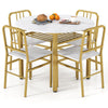 5 Piece Dining Table Set with Storage Rack for Dining Room-White