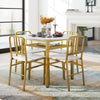 5 Piece Dining Table Set with Storage Rack for Dining Room-White