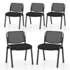 5 Piece Modern Stackable Upholstered Armless Conference Reception Chair