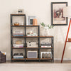 5-Tier Bookshelf with Carbon Steel Frame and Anti-Tipping Kits-Rustic Brown