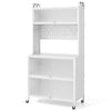 5 Tier Kitchen Bakers Rack Multifunctional Microwave Stand-White