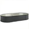 Outsunny Galvanised Raised Garden Bed, Metal Planter Box with Safety Edging, for Flowers, Herbs, Succulents, Dark Grey