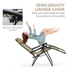 Outsunny Folding Zero Gravity Chairs, 3 Pieces Adjustable Sun Lounger and Table Set with Cup Holder and Headrest, Patio Bistro Set with Reclining Garden Chairs for Outdoor, Beige