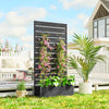 Outsunny Raised Bed for Garden, Planter with Trellis for Climbing Plants, Vines, Planter Box with Drainage Gap, Black