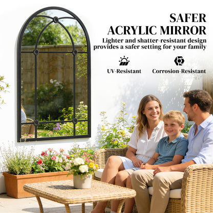Outsunny Arched Mirror in Black