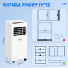 HOMCOM 7000 BTU Air Conditioning Unit, 3-in-1 Portable Air Conditioner, Dehumidifier, Cooling Fan with 2 Speeds, 24H Timer, Remote Control, Digital Display, Window Venting Kit, 26m_