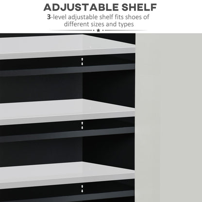 HOMCOM High Gloss Shoe Cabinet in Grey