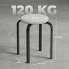 HOMCOM Stackable Stools Modern Cushioned Round Backless Stools Set of 4 Kitchen Dining Room Grey