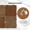 Outsunny 27 Pcs Wooden Interlocking Decking Tiles, 30 x 30 cm Anti-slip Outdoor Flooring Tiles, 0.81° per Pack, All Weather Use for Patio, Balcony, Terrace, Hot Tub, Brown