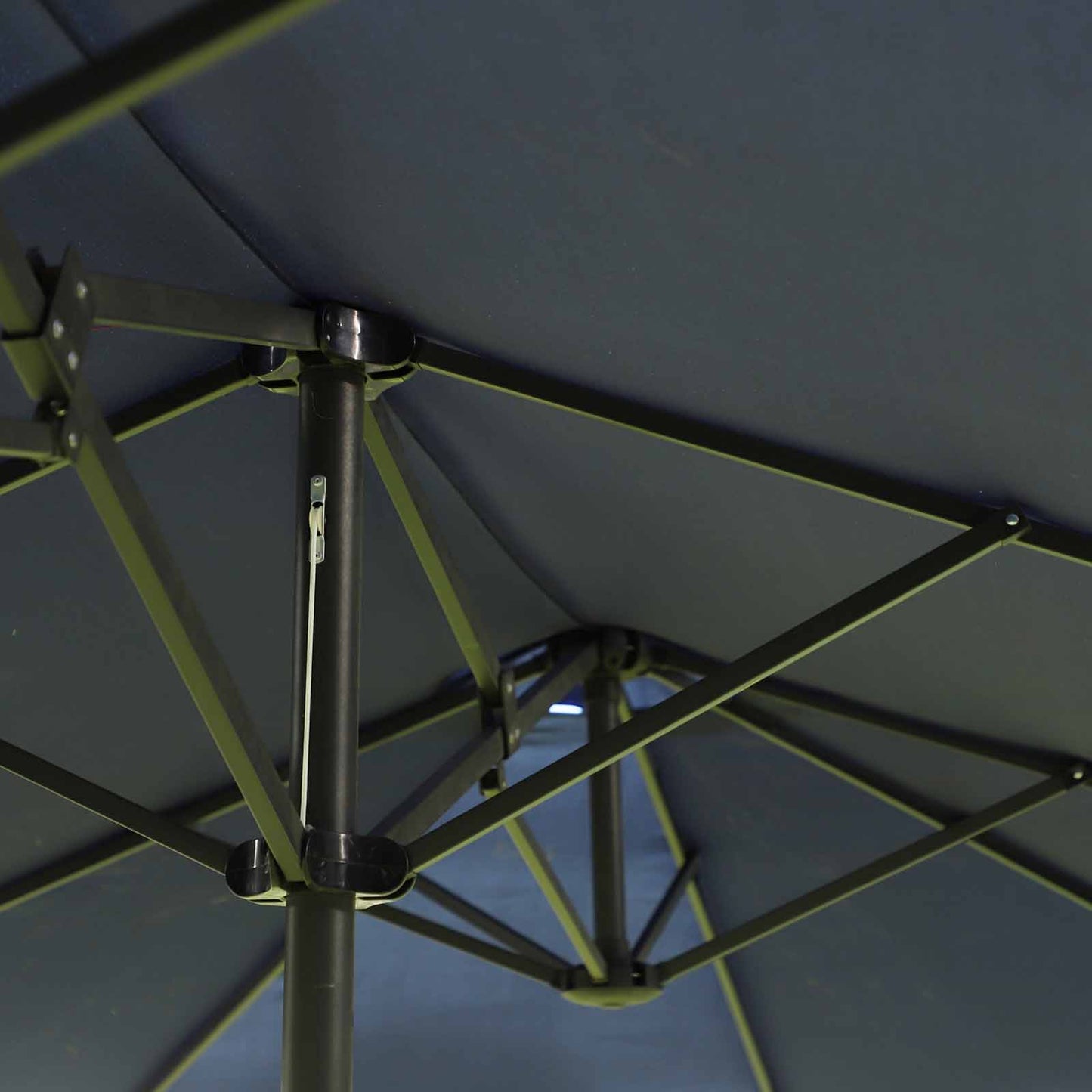 Outsunny Double-side Umbrella Parasol, 2.7x4.6Wx2.4H m-Blue