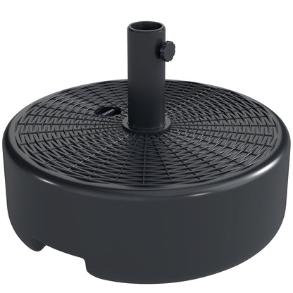 Outsunny Patio Umbrella Base 22kg Sand Filled Garden Parasol Stand forfor 38mm/48mm Poles, Black
