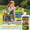 AIYAPLAY Mud Kitchen with Working Faucet, Kids Play Kitchen with Flower Pots, Kitchen Accessories, Planting Tools, Blue
