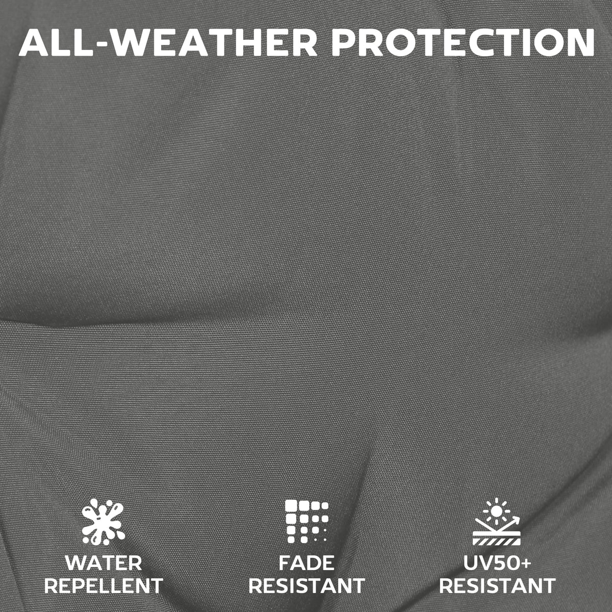 Outsunny Set of 6 Outdoor Seat Cushions with Machine Washable Cover, Water Repellent Seat Cushions Dark Grey
