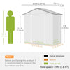 Outsunny 6.5ft x 3.5ft Metal Garden Storage Shed for Outdoor Tool Storage with Double Sliding Doors and 4 Vents, Green