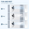 HOMCOM Pedestal Fan with Water Mist Spray, Spray Misting Fan with 75Â° Oscillation, Remote Control, Tilt Head, 3 Speeds, 3 Modes, 3 Mist, 3L Water Tank, Wheels, for Home, 125 cm