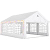 Outsunny 6 x 4 m Party Tent, Heavy Duty Gazebo Canopy with Windows, Outdoor Party Wedding Tent with 4 Removable Sidewalls