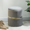 HOMCOM Velvet-Feel Storage Ottoman - Light Grey