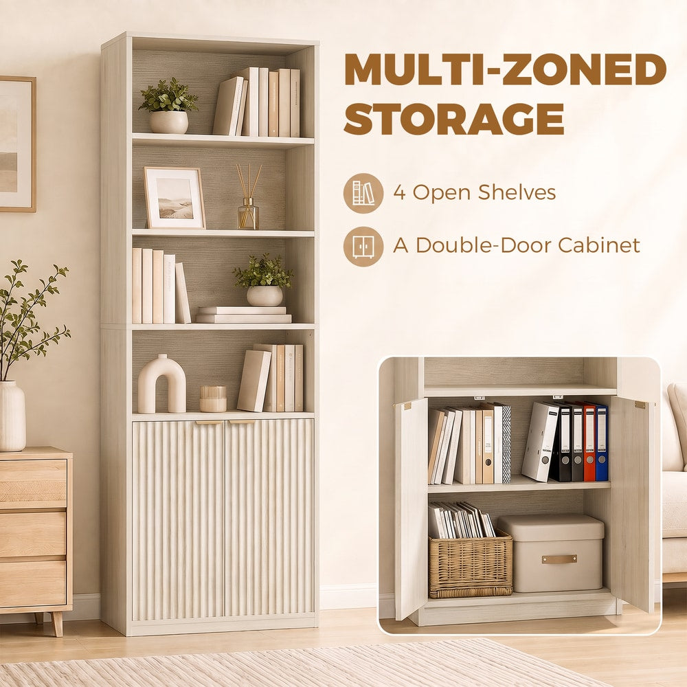 HOMCOM Bookcase in Oak Wood Effect