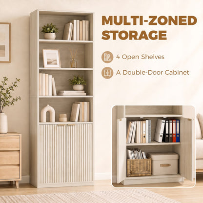 HOMCOM Bookcase in Oak Wood Effect