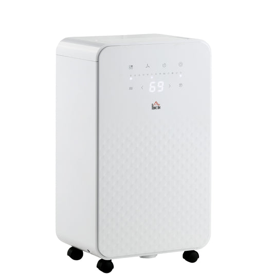 HOMCOM 2000mL Portable Dehumidifier with Air Purifier in White