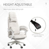 Vinsetto Linen-Look Office Chair, with 160  Reclining Back and Footrest - White