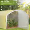 Outsunny Polytunnel Greenhouse Walk-in Grow House with UV-resistant PE Cover, Door, Galvanised Steel Frame, 4 x 3 x 2m, White