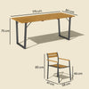 Outsunny Seven-Piece Wood Panel Patio Dining Set - Brown/Black