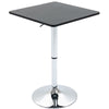 HOMCOM Modern Height Adjustable Counter Bar Table with 360 Swivel Tabletop and Electroplating Metal Base, Pub Desk for Living Room, Kitchen, Restaurant, Pub, Black and Silver