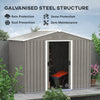 Outsunny 7.7 x 5.7ft Outdoor Garden Storage Shed, Metal Tool House with Ventilation and Sliding Doors, Light Grey