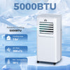 HOMCOM 5000 BTU Portable Air Conditioner, 4-in-1 Air Conditioning Unit, Dehumidifier, Cooling, Fan, Sleep Mode, with Remote Control, 2 Speeds, 24H Timer, Window Venting Kit, 12mÂ²