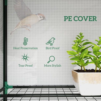 Outsunny 46 x 215 cm Nine-Shelf Greenhouse - White