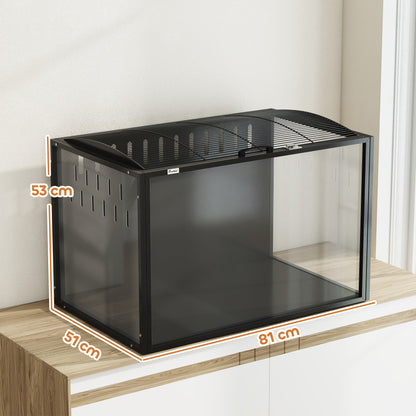 PawHut Hamster Cage Steel Chewproof with Openable Top, Deep Burrow for Dwarf Syrian Hamster, Gerbil, Rats, 81 x 51 x 53 cm