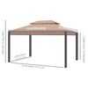 Outsunny 3 x 4m Garden Gazebo, Double Roof Marquee Canopy Shelter with Sidewalls, Solid Steel Frame for Garden, Lawn, Backyard and Deck