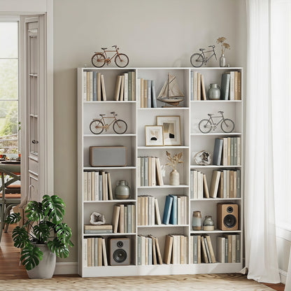 HOMCOM Bookcase with Open Storage, 6-Tier Bookshelf with Anti-Tipping Hardware, White